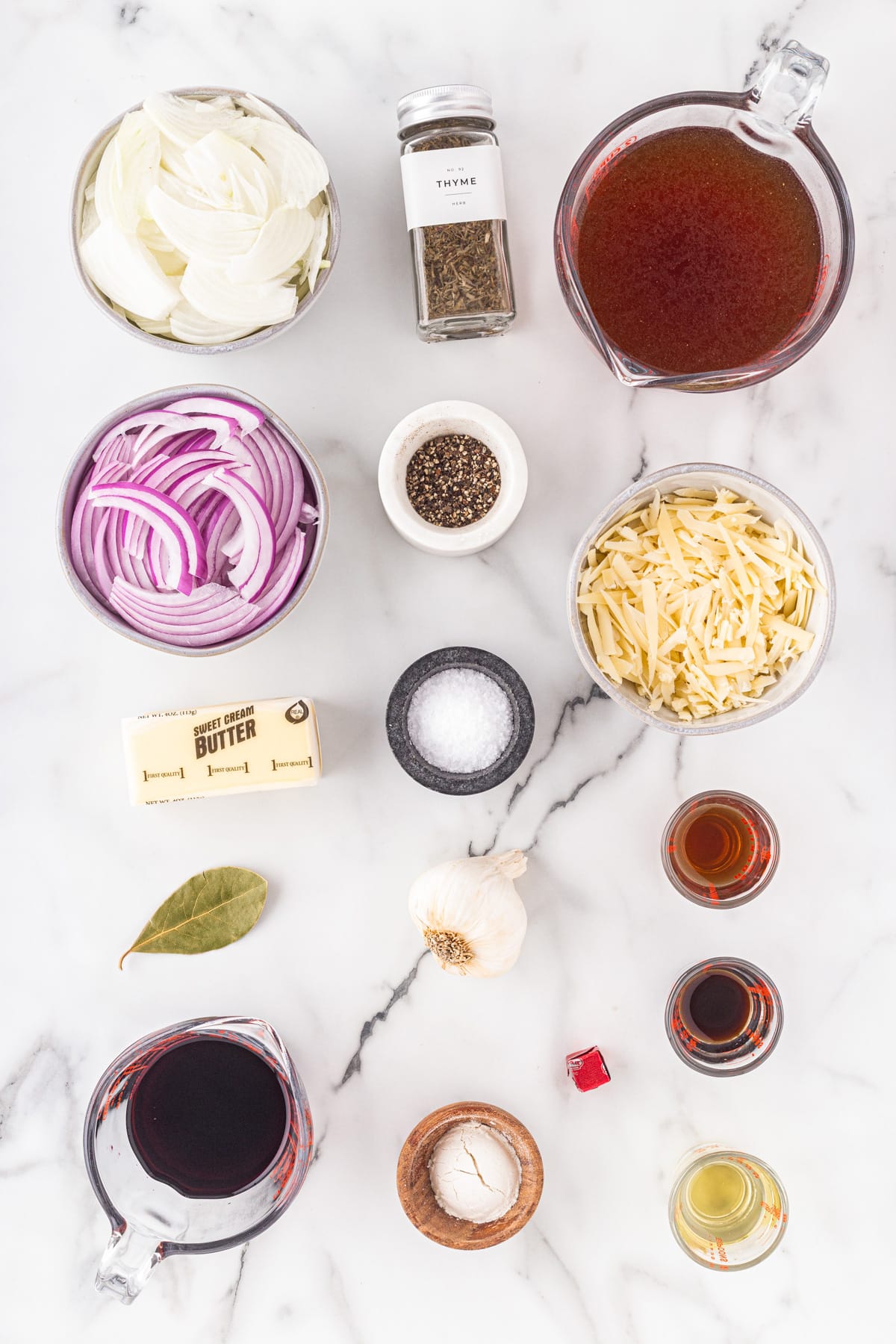 This French Onion Soup for Two is the perfect meal for a cold night in February for Valentine's Day or any night for that matter. Ingredients for French Onion Soup for Two.